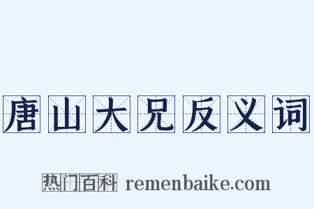 唐山大兄反义词是什么意思的图片